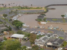 Imagens de drone capturam inundações em Oahu, Havaí Imagens de drone capturam inundações em Oahu, Havaí