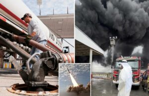 Inflação nos EUA subirá para 4,2% se a guerra no Irão se prolongar, diz OCDE O motorista do caminhão de transporte de combustível Chad Middleton reabastece um posto de gasolina em Kingston Springs, Tenn.