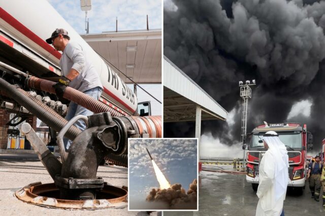 Inflação nos EUA subirá para 4,2% se a guerra no O motorista do caminhão de transporte de combustível Chad Middleton reabastece um posto de gasolina em Kingston Springs, Tenn.