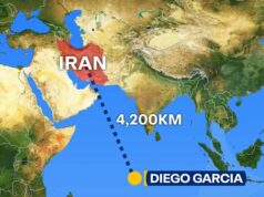 Irã lança mísseis contra base Reino Unido-EUA Irã lança mísseis contra base Reino Unido-EUA