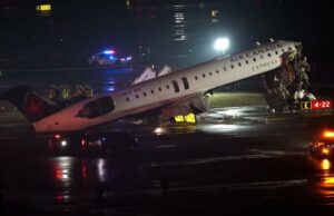 Jato da Air Canada cai na pista do LaGuardia Jato da Air Canada cai na pista do LaGuardia