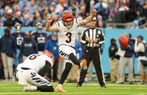 Jets contratando o kicker Cade York em free agency depois de perder Nick Folk Cade York (3) chuta pelo Bengals em 2024.