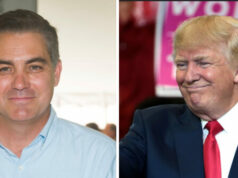 Jim Acosta ri da placa de manifestação ‘No Kings’ fazendo referência à morte de Trump no cargo Jim Acosta ri da placa de manifestação 'No Kings' fazendo referência à morte de Trump no cargo