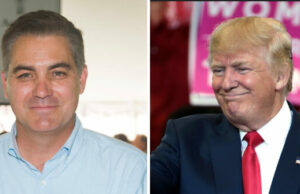 Jim Acosta ri da placa de manifestação ‘No Kings’ fazendo referência à morte de Trump no cargo Jim Acosta ri da placa de manifestação 'No Kings' fazendo referência à morte de Trump no cargo