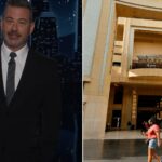 Jimmy Kimmel sobre como o Oscar é realizado em um shopping: 'Na noite passada, Barbra Streisand estava tão perto de uma loja de temas populares'