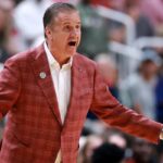 Arkansas head coach John Calipari during NCAA Tournament game against Arizona