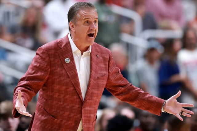 Arkansas head coach John Calipari during NCAA Tournament game against Arizona