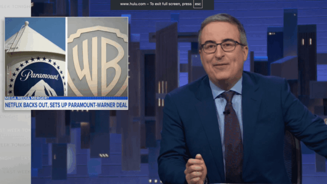 John Oliver diz que a compra da Warner Bros. pela Paramount não é uma boa notícia: 'Como diabos eu saio daqui?'
