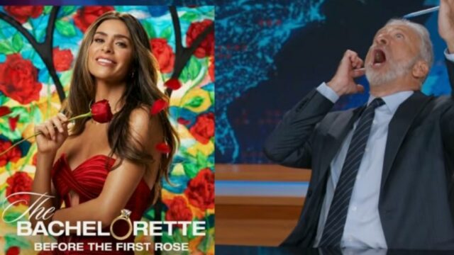 Jon Stewart brinca que 'a única coisa que me dá alegria' na América de Trump é 'ansioso' para assistir Taylor Frankie Paul em 'The Bachelorette': 'Espere, estou recebendo uma ligação'
