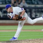 Jonathan Pintaro faz sua estreia na liga principal arremessando na nona entrada contra o Atlanta Braves no Citi Field em 25 de junho de 2025 na cidade de Nova York.