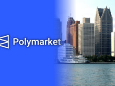 Juiz federal rejeita oferta de liminar de emergência do mercado de previsão Polymarket em Michigan Juiz federal rejeita oferta de liminar de emergência do mercado de previsão Polymarket em Michigan. Gráfico mostrando o logotipo da Polymarket em um fundo gradiente azul à esquerda, com o horizonte de Detroit e a orla marítima à direita, representando os mercados de previsão e a disputa legal de Michigan.