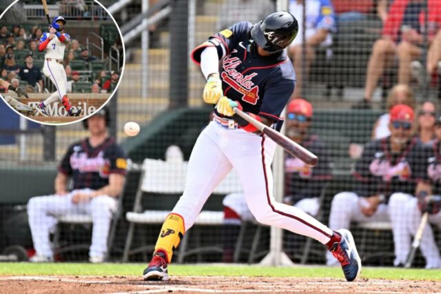 Jurickson Profar, do Braves, enfrenta suspensão de 162 jogos por Jurickson Profar acertando uma mosca de sacrifício para o Atlanta Braves.