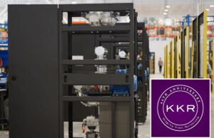 KKR pretende venda multibilionária da CoolIT Systems: relatório Logotipo do 40º aniversário da KKR em um fundo roxo.