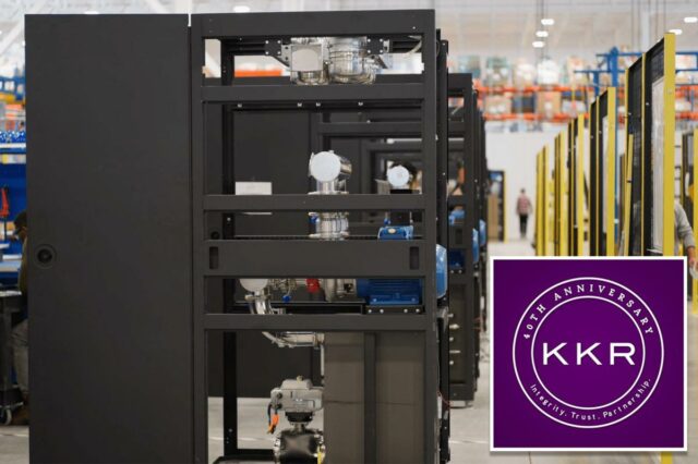 KKR pretende venda multibilionária da CoolIT Systems: relatório Logotipo do 40º aniversário da KKR em um fundo roxo.