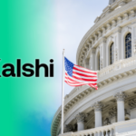 Kalshi move o processo de Washington para um tribunal federal em meio a uma disputa regulatória. Batalha legal do mercado de previsão de Kalshi com o estado de Washington mostrada pelo edifício do Capitólio dos EUA e pelo fundo da bandeira americana
