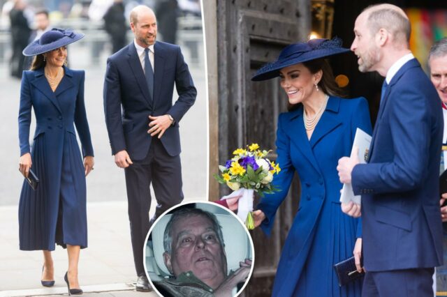 Kate Middleton e o príncipe William colocam-se em frente unida com o rei Charles após a prisão do ex-príncipe Andrew
