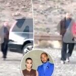 Kim Kardashian e Lewis Hamilton assistem ao pôr do sol no deserto durante uma viagem romântica ao Arizona