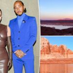 Kim Kardashian e Lewis Hamilton compartilham fotos épicas da viagem romântica ao Lago Powell