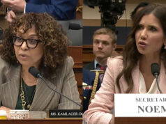 Kristi Noem perguntou – com o marido sentado bem atrás dela – se ela teve ‘relações sexuais com Corey Lewandowski’ Yahoo news home