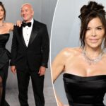 Lauren Sánchez combina seu enorme colar de diamantes rosa com seu anel de noivado no tapete vermelho da Vanity Fair Oscars Party 2026