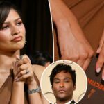 Law Roach dobra a reivindicação de casamento de Zendaya enquanto a atriz usa faixa de ouro no Oscar 2026