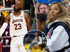 LeBron James dispara resposta profana à pergunta sobre o futuro da filha no basquete: ‘Não deixe minha esposa brava’ LeBron James, do Los Angeles Lakers, sorrindo na quadra durante um jogo contra o Sacramento Kings.