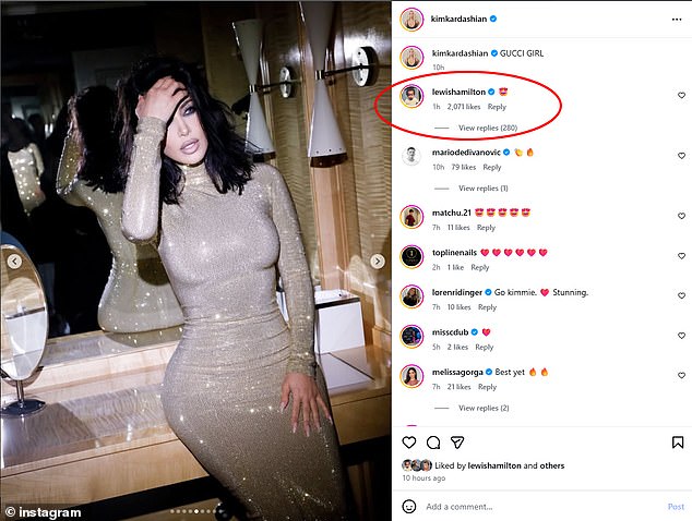 Lewis Hamilton deixa uma reação sedutora às fotos escaldantes do Lewis Hamilton deixou cair o maior sinal de que seu romance com Kim Kardashian é real, ao mostrar seu apreço por suas fotos escaldantes no Instagram na segunda-feira