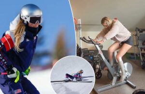 Lindsey Vonn já dá um grande passo na recuperação de lesões poucas semanas após o terrível acidente nas Olimpíadas Lindsey Vonn já dá um grande passo na recuperação de lesões poucas semanas após o terrível acidente nas Olimpíadas