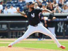 Luis Gil saiu no limbo depois que os Yankees revelaram planos de rotação antecipados: ‘Trabalhando’ O arremessador titular do New York Yankees, Luis Gil (81), lança um arremesso.