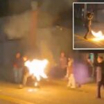 Manifestante anti-ICE se incendeia enquanto incendeia a bandeira americana em Portland: ‘Que idiota’