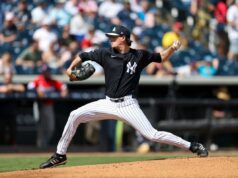 Max Fried admite que estava “definitivamente enferrujado” na estreia na primavera, enquanto tenta ficar afiado para os Yankees O arremessador do New York Yankees, Max Fried (54), lança um arremesso contra o Panamá no primeiro turno durante o treinamento de primavera no George M. Steinbrenner Field.