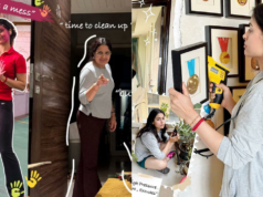 Mesmo a estrela olímpica Manu Bhaker não é poupada da limpeza festiva em casa Mesmo a estrela olímpica Manu Bhaker não é poupada da limpeza festiva em casa