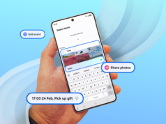 Meu Galaxy S26 acabou de me dar um tapinha no ombro e estou sinceramente surpreso Samsung Galaxy S26 em azul celeste com uma planta