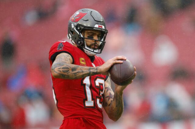 A carreira de Mike Evans na NFL começou com os Buccaneers em 2014.