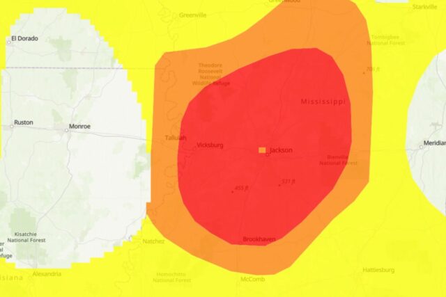 Milhares de pessoas são aconselhadas a permanecer em casa no Mississippi
