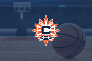 Mohegan venderá Connecticut Sun, já que a realocação de Houston Mohegan venderá Connecticut Sun, já que a realocação de Houston está planejada para 2027. Logotipo de Connecticut Sun no fundo da quadra de basquete representando notícias de realocação da equipe WNBA e venda da franquia Mohegan para Houston