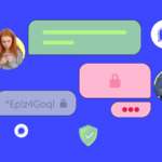 Logotipo do sinal em um fundo azul.