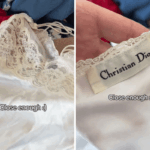 Mulher da Geração Z encontra vestido Dior em brechó e vê a etiqueta de preço