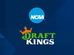 NCAA processa DraftKings por marcas registradas March Madness em disputa de apostas Logotipos da NCAA e DraftKings exibidos em meio a um processo de marca registrada sobre a disputa de apostas no March Madness