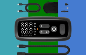 Não deixe o inverno esvaziar seus pneus – mantenha este compressor de ar (44% de desconto) à mão Insuflador digital de pneus com mangueira trançada, cabo USB-C, bolsa de transporte e vários bicos.