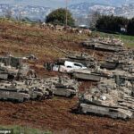 Israel enviou tropas para o sul do Líbano numa tentativa de destruir o Hezbollah. (Foto: tanques israelenses concentrados na fronteira norte com o Líbano)