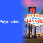 Nevada se opõe ao atraso no recurso da Polymarket no tribunal. Logotipo da Polymarket ao lado da placa Welcome to Fabulous Las Vegas Nevada, destacando a batalha legal sobre as regulamentações de jogos de azar do mercado de previsão on-line