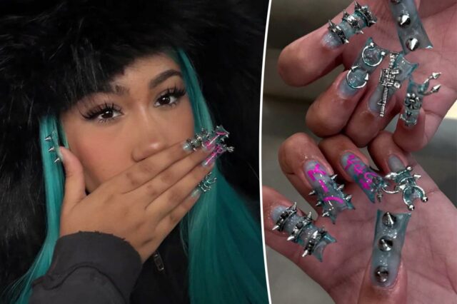 North West, 12, estreia uma nova manicure ousada com pontas North West, 12, estreia uma nova manicure ousada com pontas e piercings após reação negativa