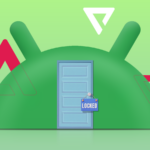 Um smartphone dobrável exibindo uma interface de desktop Android 17 com janelas flutuantes, uma barra de tarefas e um teclado virtual e trackpad