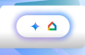 O Google acaba de tornar o Gemini for Home muito mais rápido Logotipo do Google Home brilhando em um fundo escuro com ícones de Gêmeos ao seu redor.
