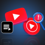 Logotipo do Spotify em frente a um logotipo vermelho rachado do YouTube Music contra um fundo de ondas sonoras.