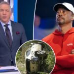 O apresentador da NBC pede desculpas desajeitadamente por mostrar o acidente de carro errado de Tiger Woods após a última prisão por dirigir alcoolizado