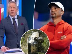 O apresentador da NBC pede desculpas desajeitadamente por mostrar o acidente de carro errado de Tiger Woods após a última prisão por dirigir alcoolizado O apresentador da NBC pede desculpas desajeitadamente por mostrar o acidente de carro errado de Tiger Woods após a última prisão por dirigir alcoolizado