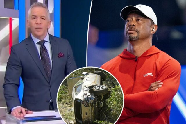 O apresentador da NBC pede desculpas desajeitadamente por mostrar o acidente de carro errado de Tiger Woods após a última prisão por dirigir alcoolizado
