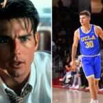 O armador do UCLA Bruins, Jack Seidler (30), dribla pela quadra.